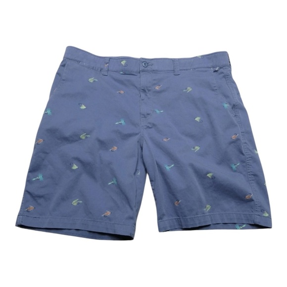 Foundry Shorts Size 48 Fly Fishing Flies Pattern Blue Chino Fly Tying Mens - Picture 1 of 7